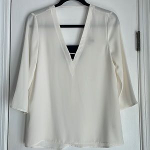 Express Ivory DeepV Back Blouse XS